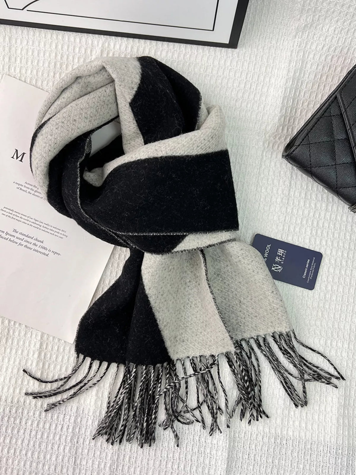 Fringe Color Block Scarf - Lilixa.store