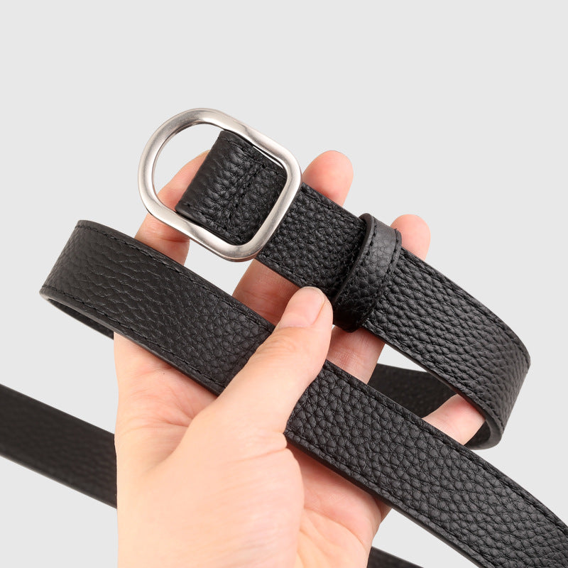 Leather Belt with Silver Buckle - Lilixa.store