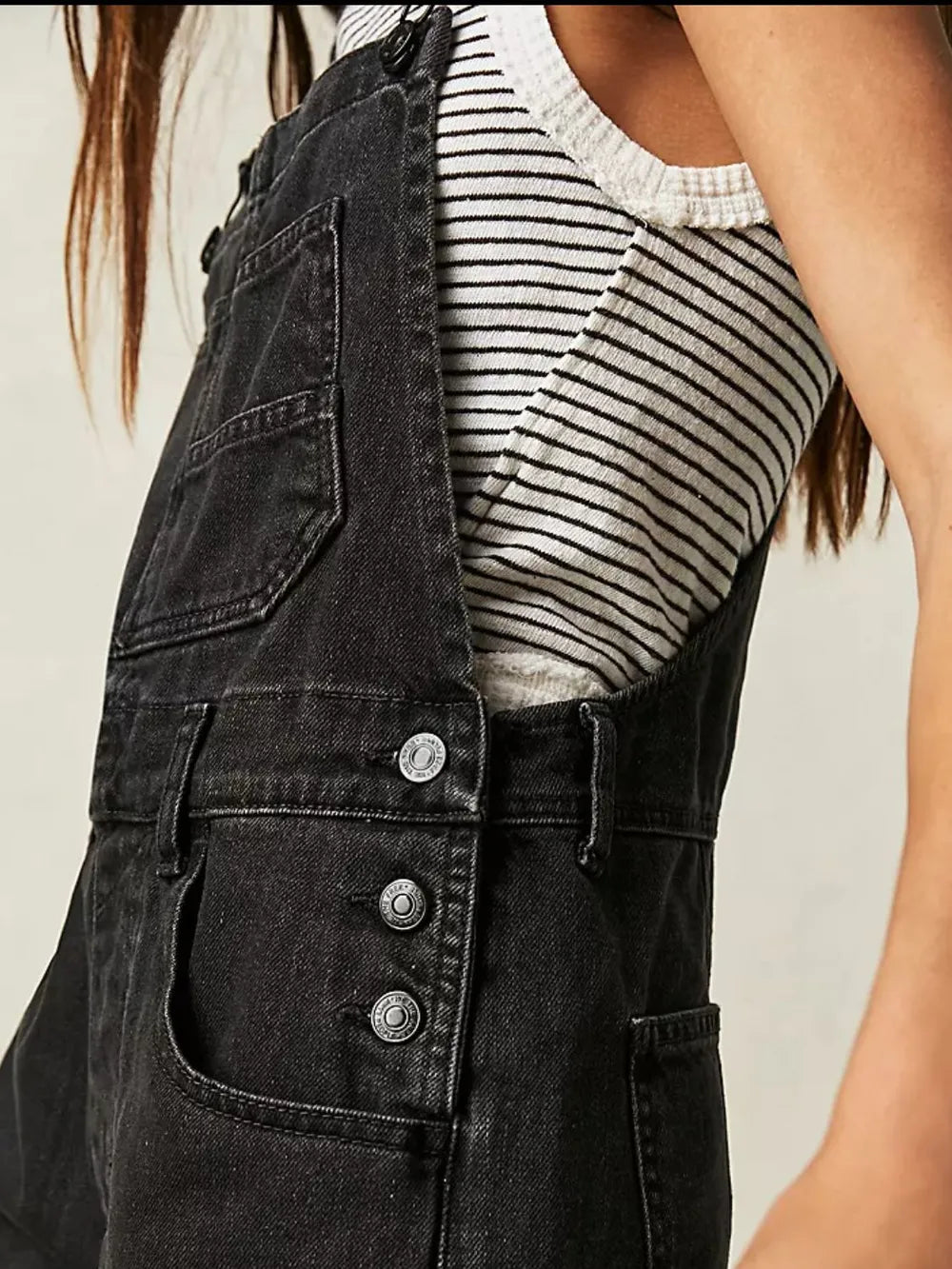 Square Neck Wide Strap Denim Overalls - Lilixa.store