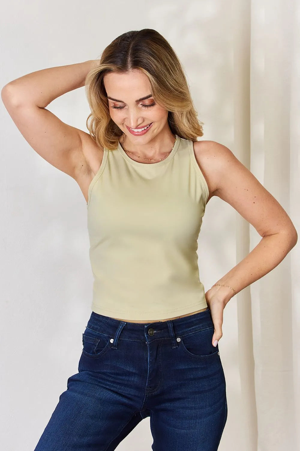 Basic Bae Full Size Round Neck Slim Tank - Lilixa.store