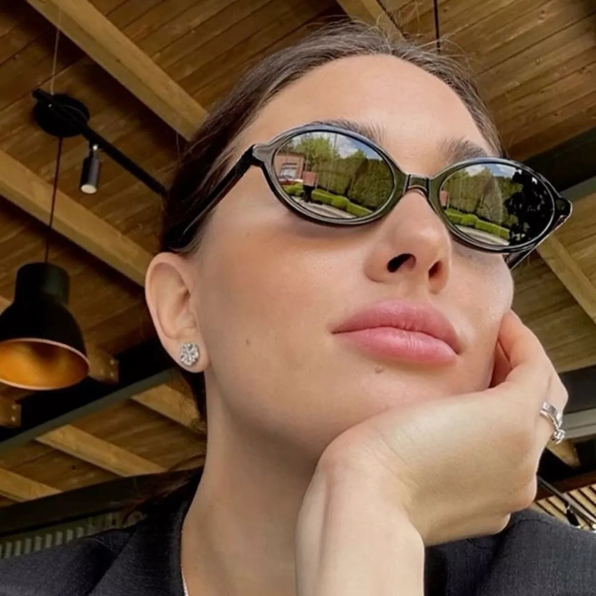 Oval Frame Tinted Lenses Sunglasses - Lilixa.store