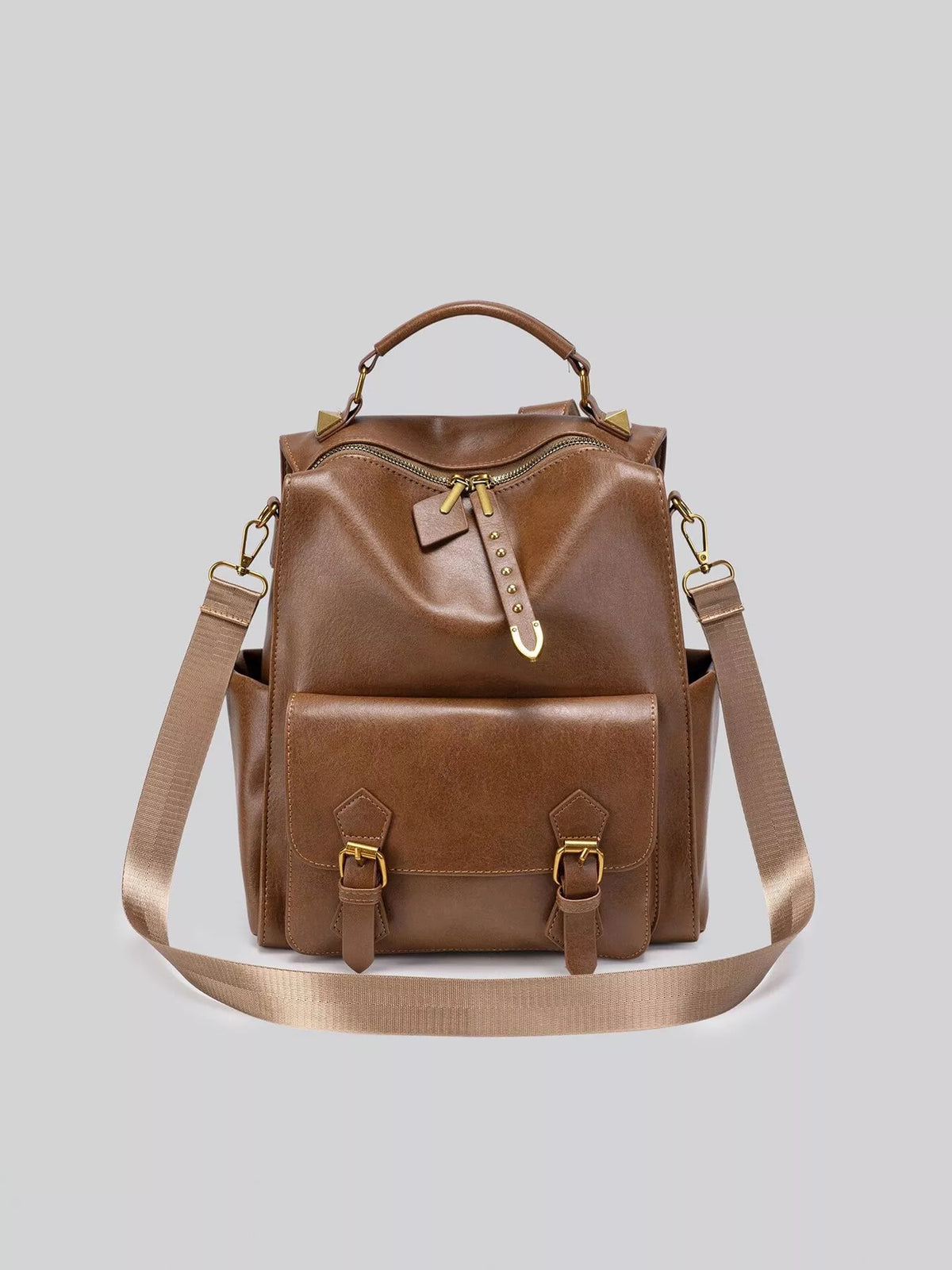 Vintage Style Leather Backpack Bag