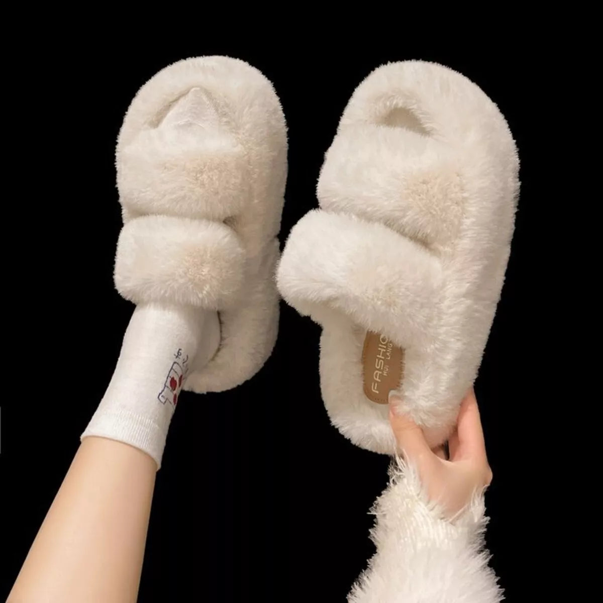 Fuzzy Open Toe Slippers - Lilixa.store