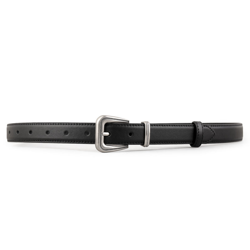 Leather Belt with Silver Buckle - Lilixa.store
