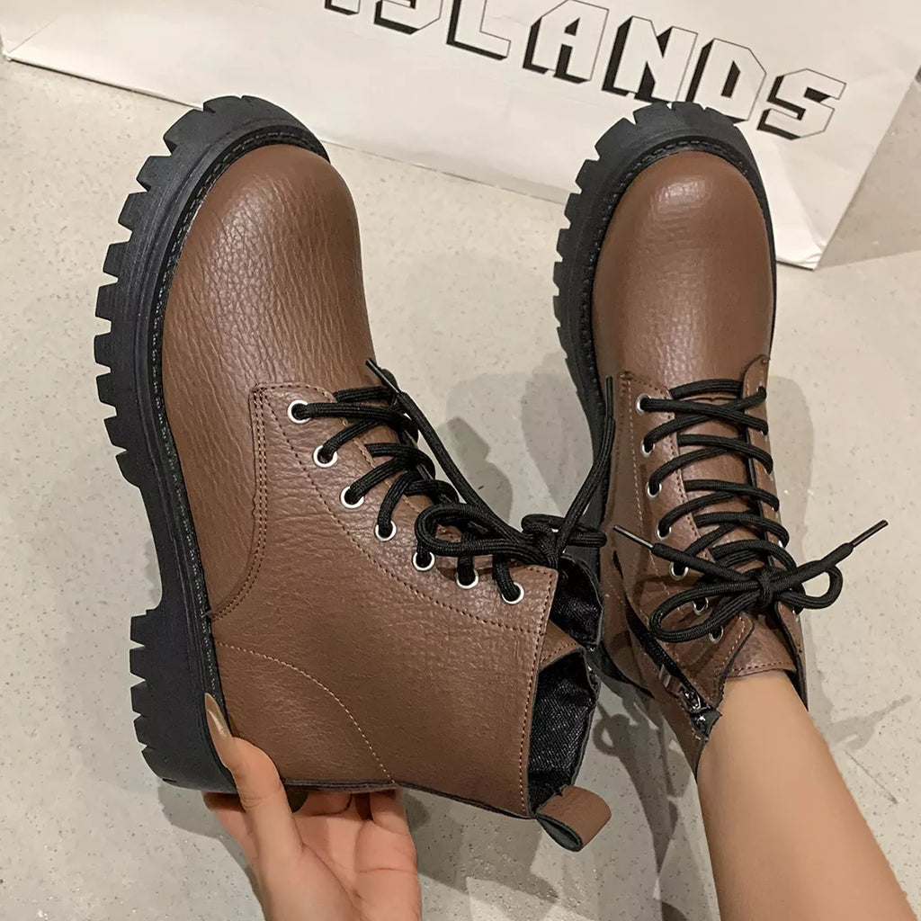 Chunky Platform Lace-Up Combat Boots, view 2