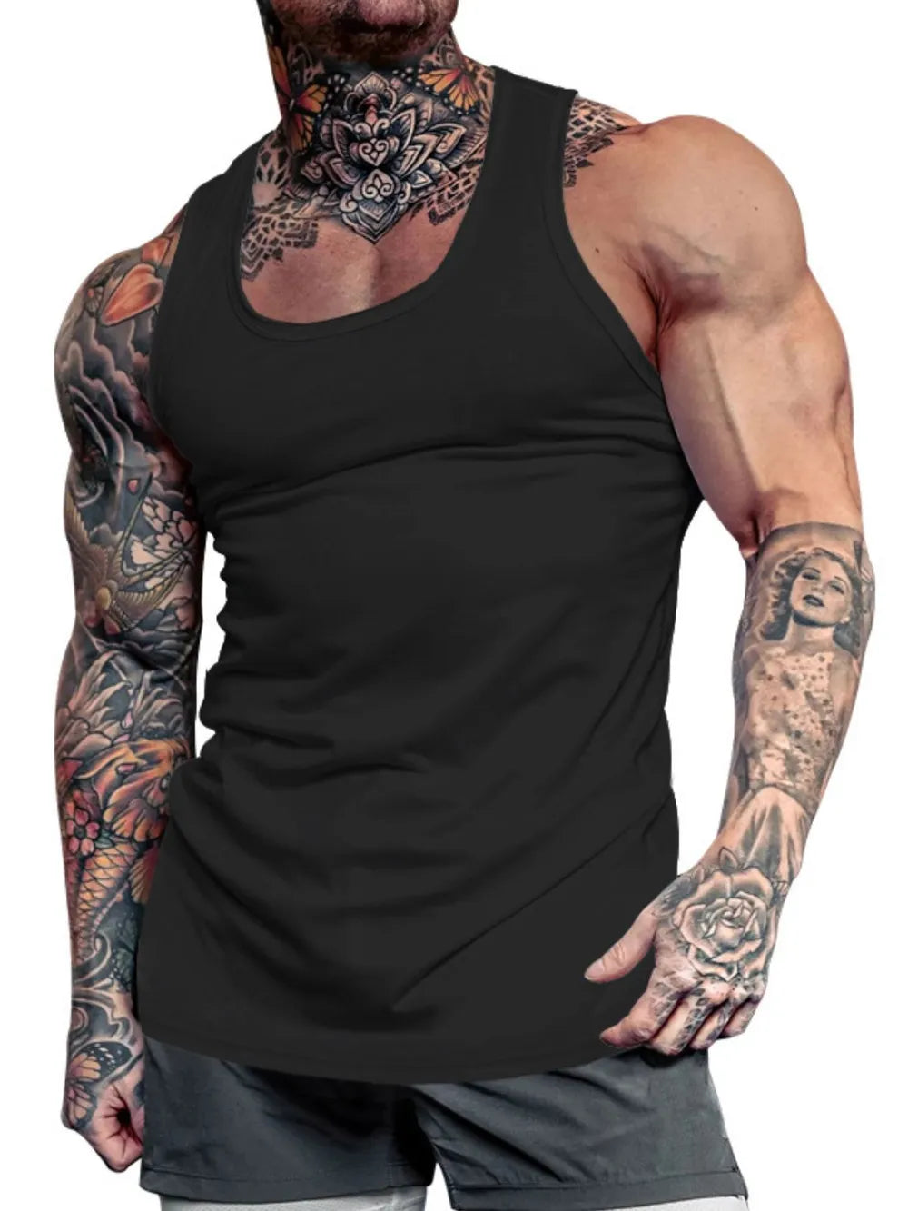 Men's Plus Size Round Neck Tank - Lilixa.store