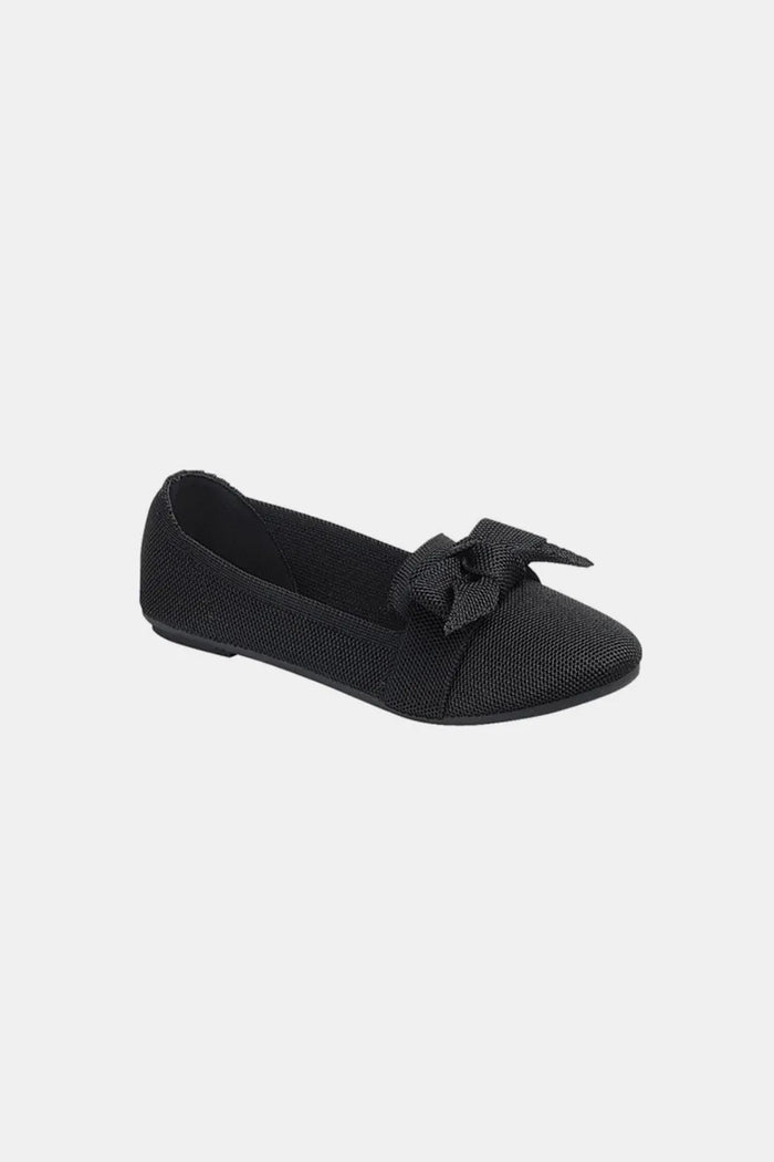 Forever Link Bow Tie Slip On Ballet Flats in Black