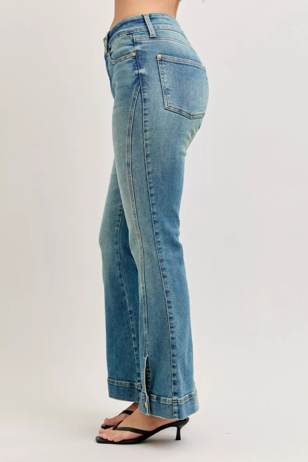 Judy Blue High Waist Vintage Wash Flare Jeans - Lilixa.store