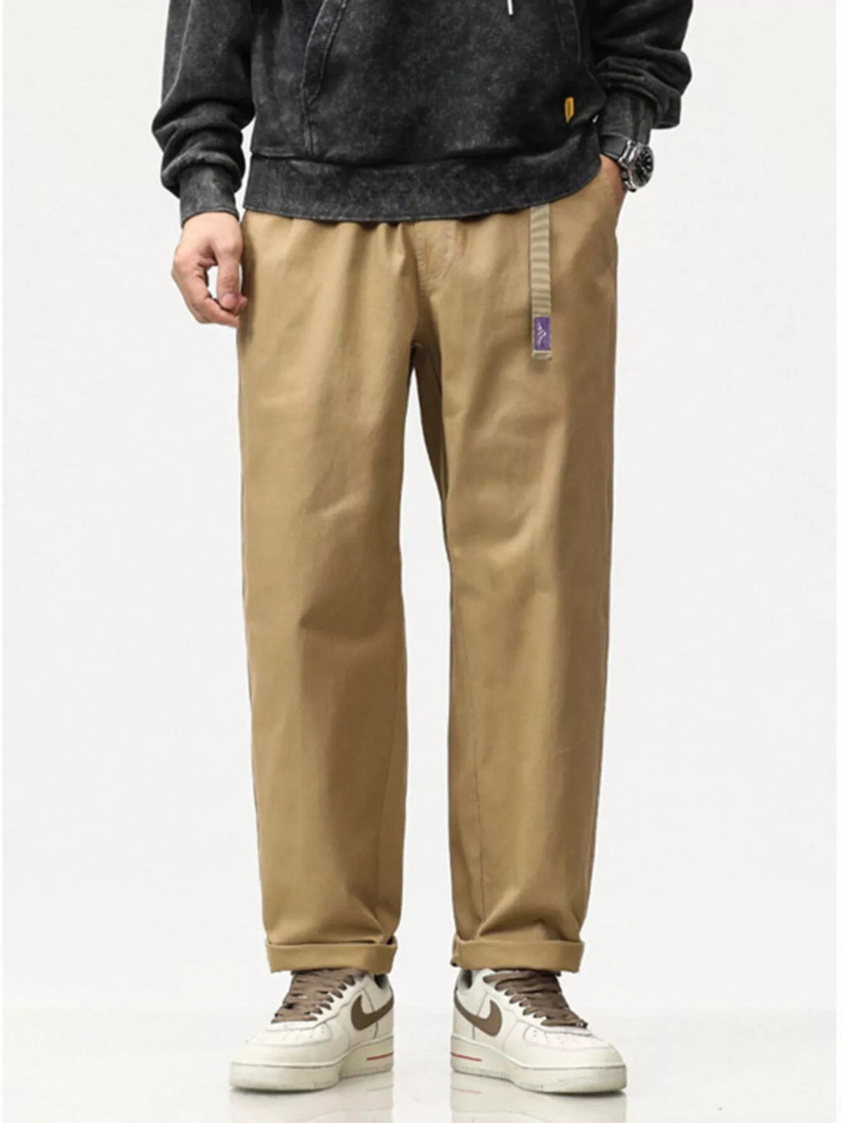 Men's Casual Loose Fit Pants in Khaki