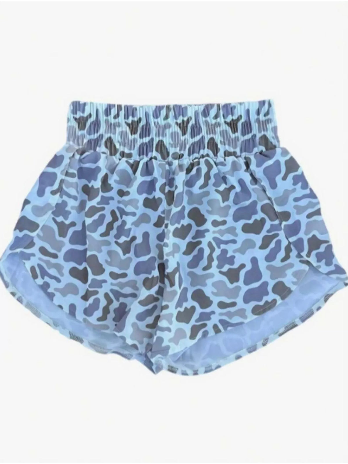 Camo Print Elastic Waist Shorts, view 2