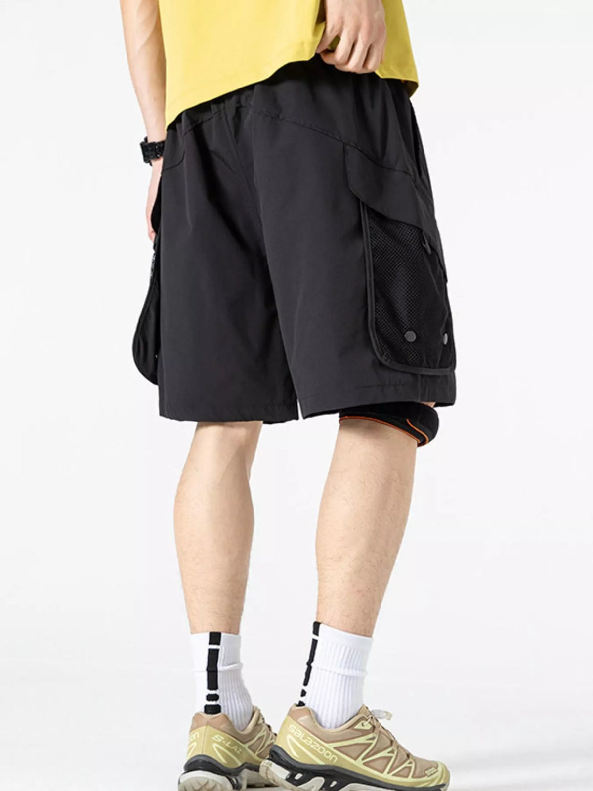 Men's Multi-Pocket Quick-Dry Cargo Shorts in Cloud Gray, view 15