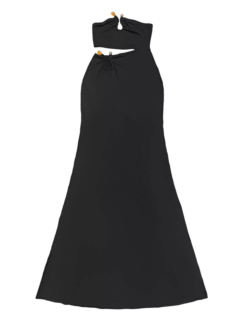 Strapless Cut-out Maxi Dress with Ruched Detail - Lilixa.store