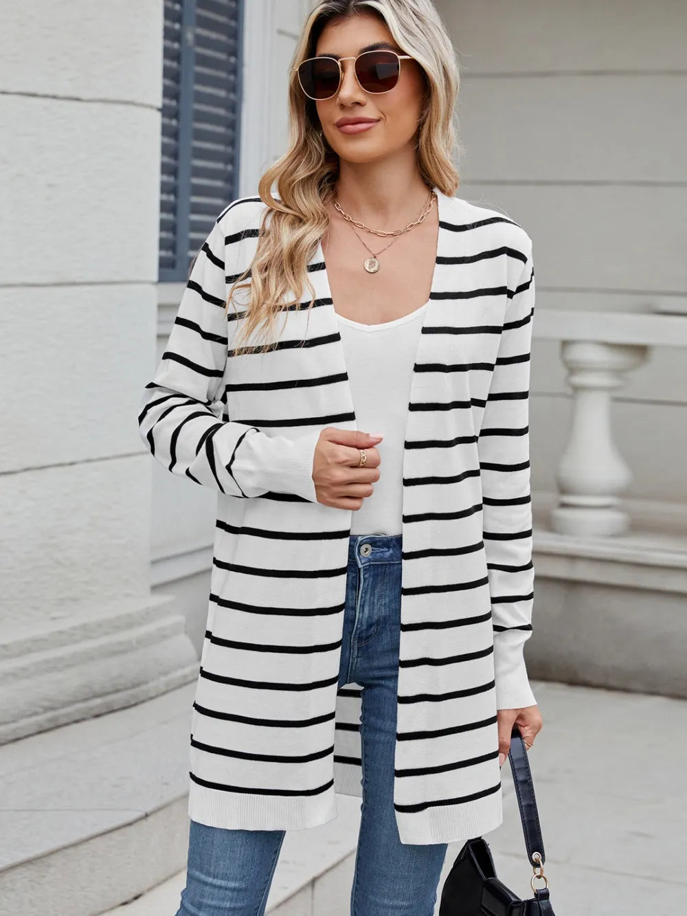 Open Front Long Sleeve Cardigan - Lilixa.store