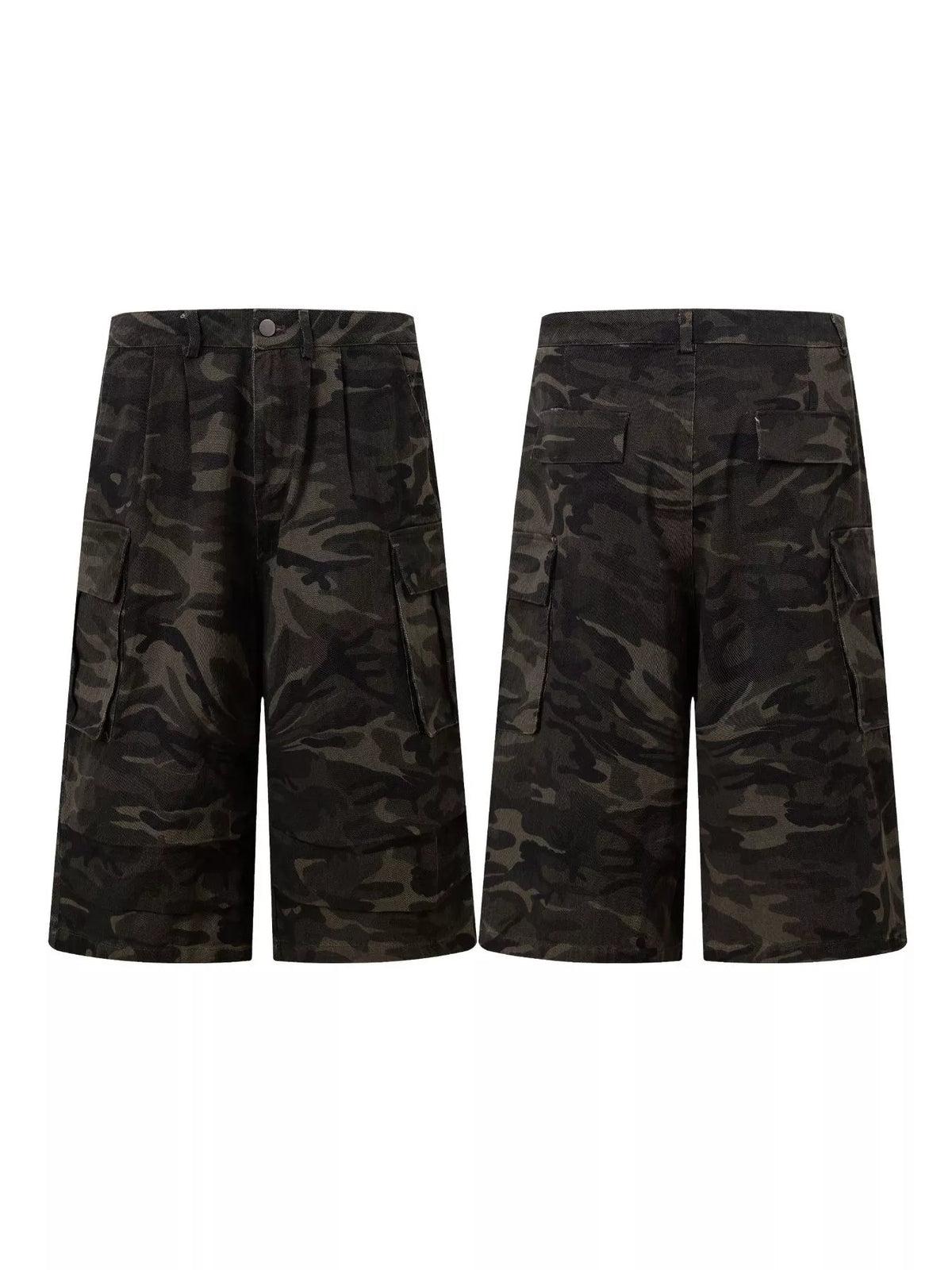 Men's Camouflage Wide-Leg Cargo Capris - Lilixa.store