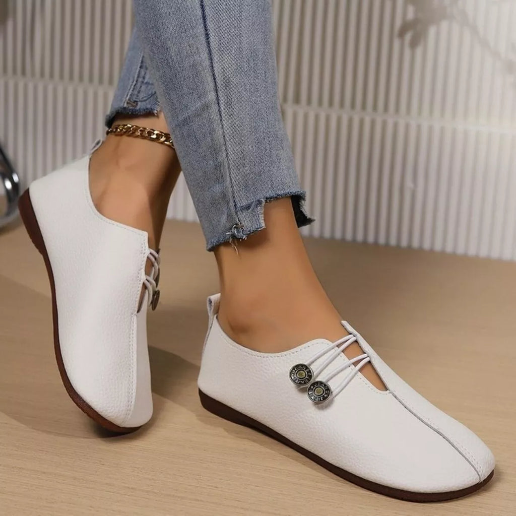 Casual Button Detail Slip-Ons, view 3