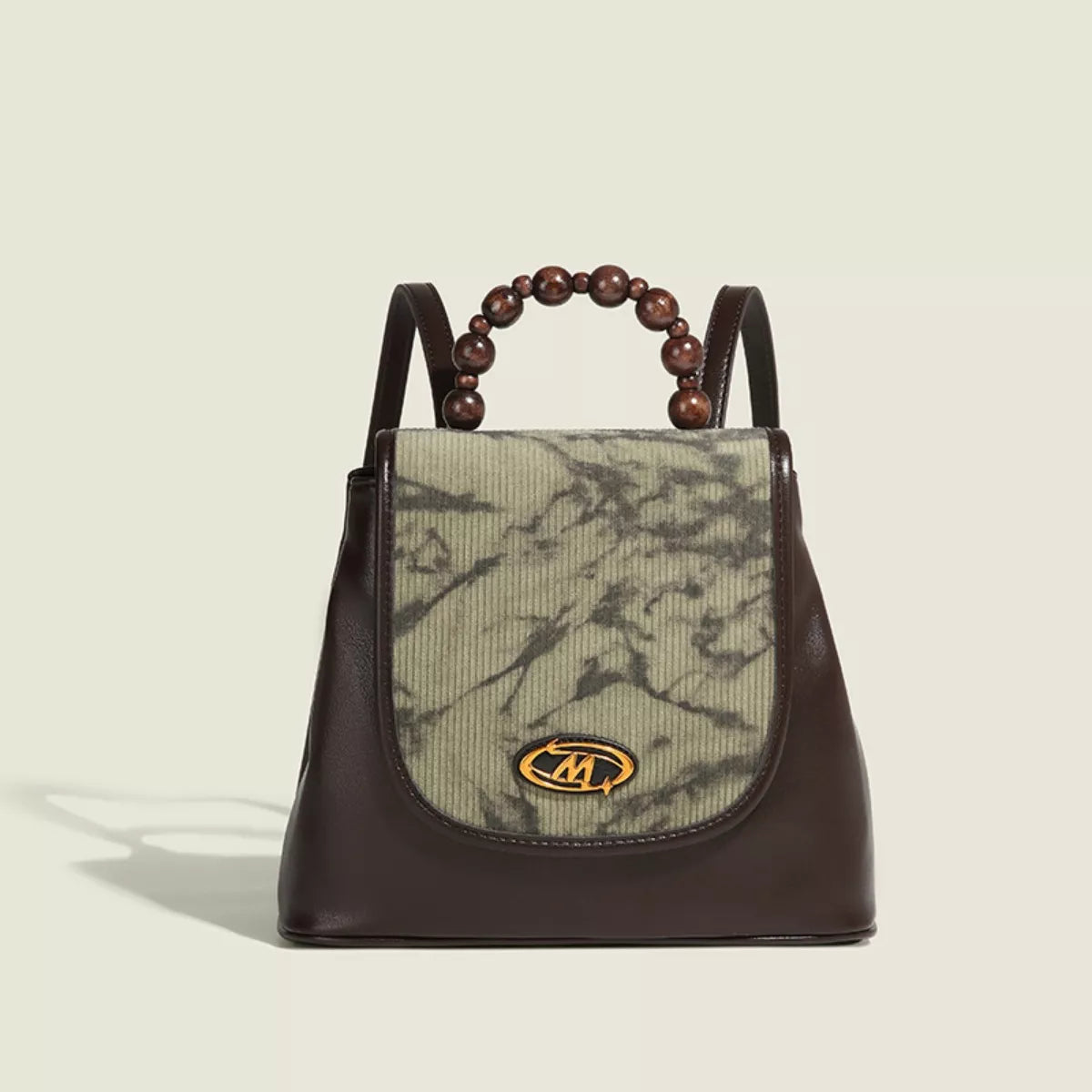 Flap Backpack Bag with Beaded Handle - Lilixa.store