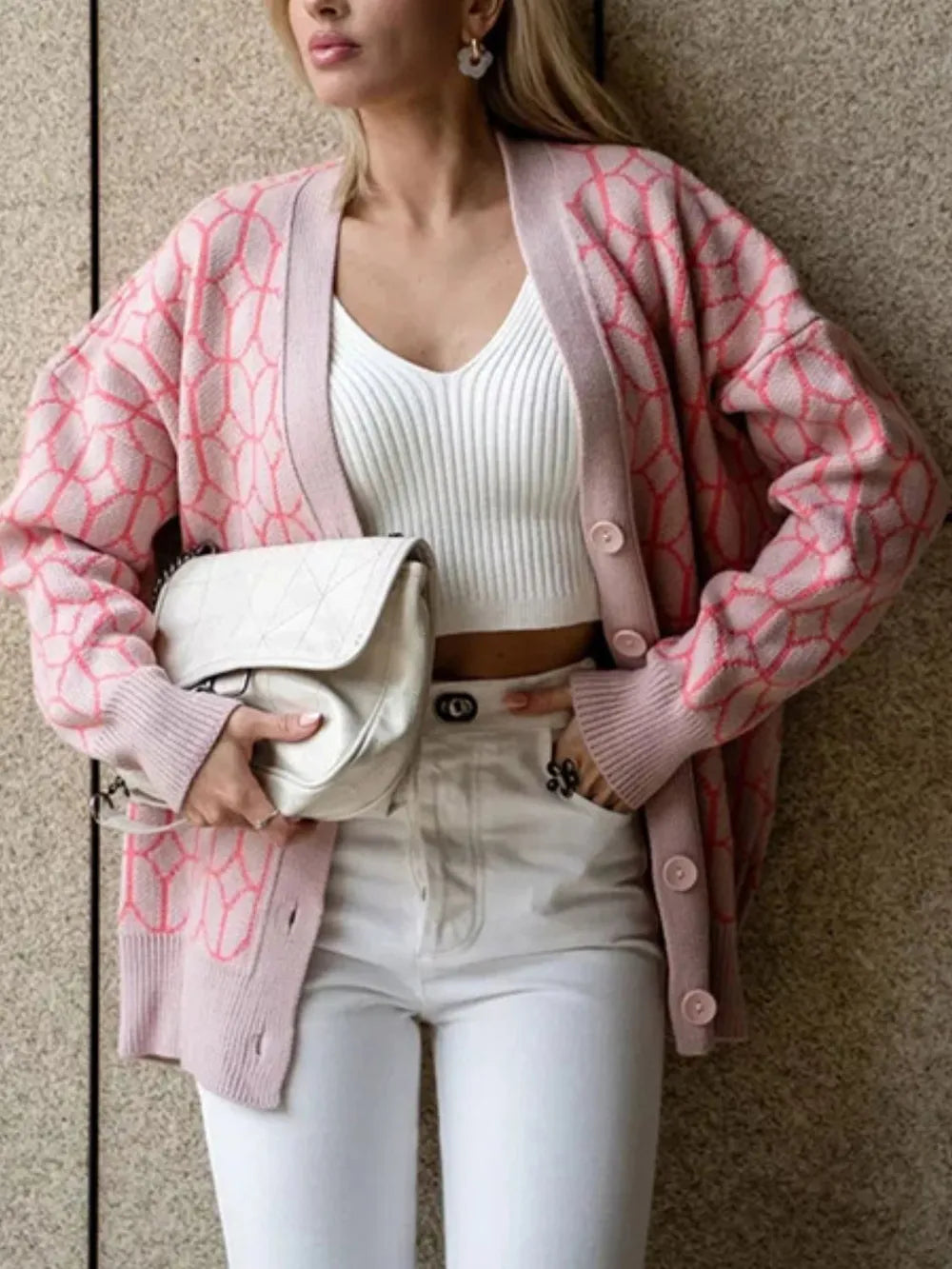 Button Up Long Sleeve Cardigan - Lilixa.store