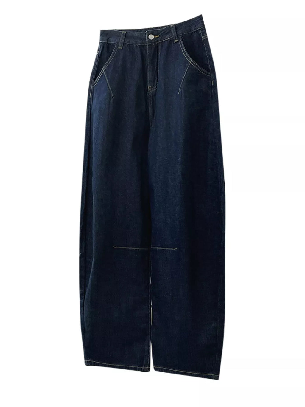 Wide-Leg Barrel Jeans in Dark Blue, view 4