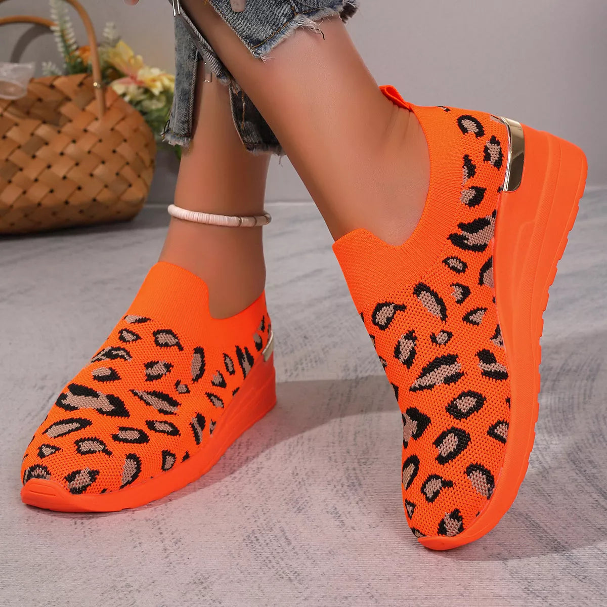Mesh Round Toe Wedge Athletic - Lilixa.store