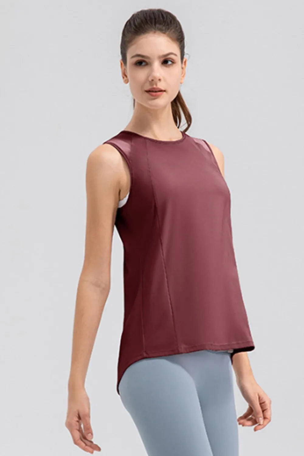 Round Neck Wide strap Active Tank - Lilixa.store