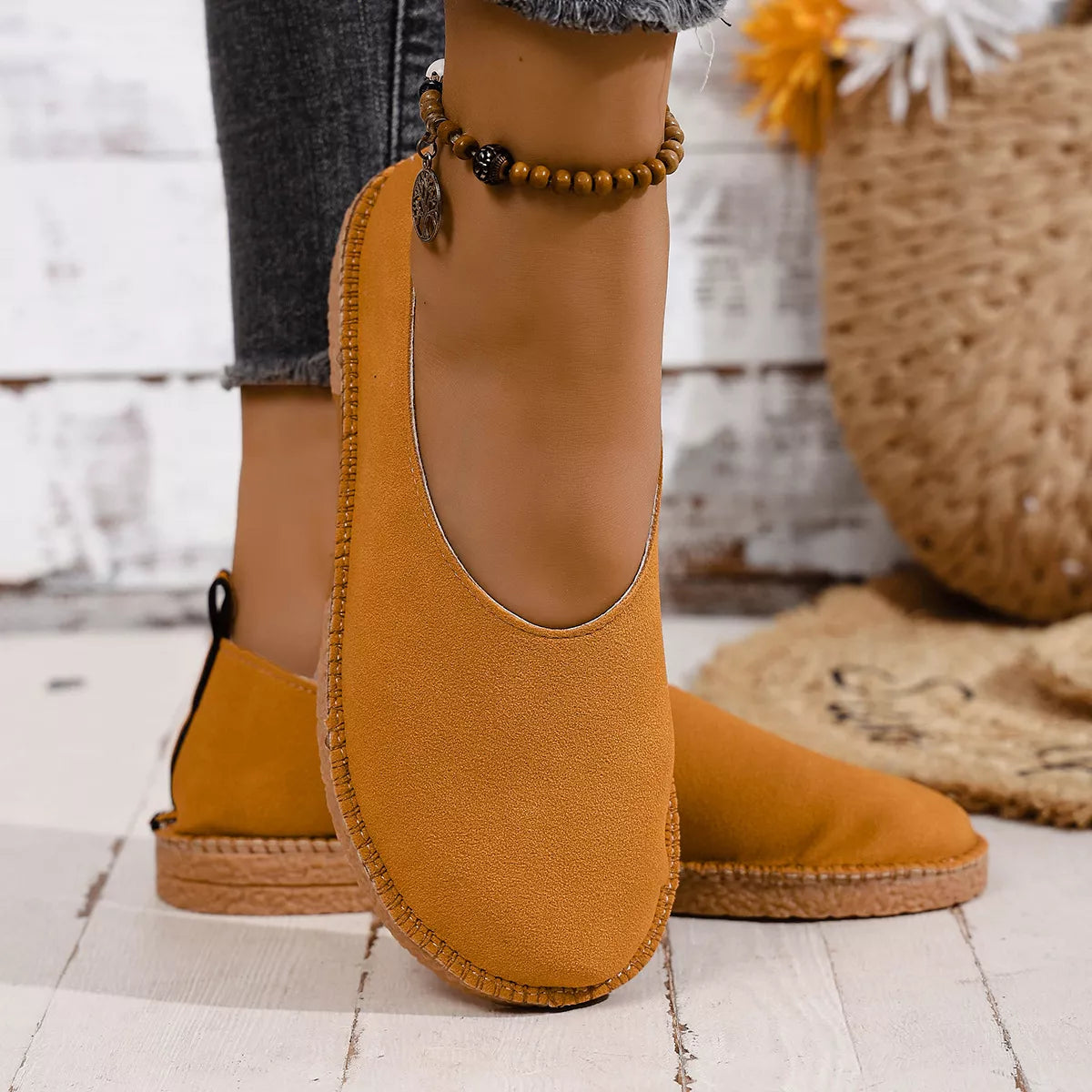 Round Toe Flats Slip-Ons, view 6