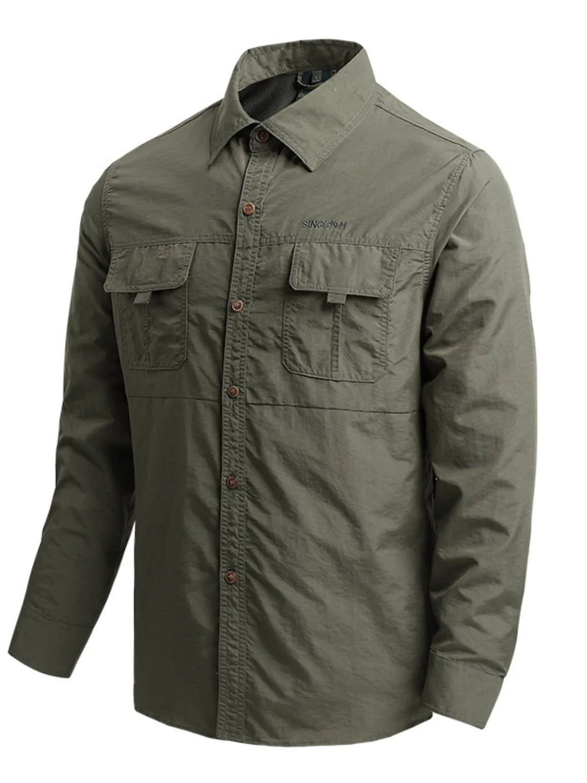 Men's Plus Size Long Sleeve Button-Down Shirt - Lilixa.store
