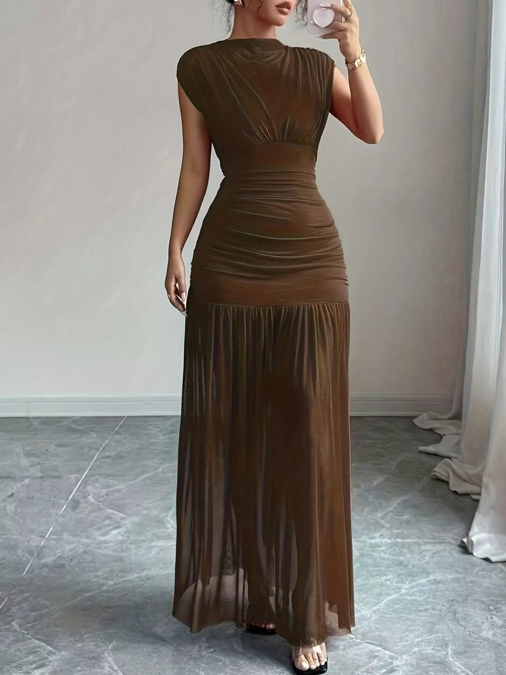 Ruched Bodycon Maxi Dress - Lilixa.store