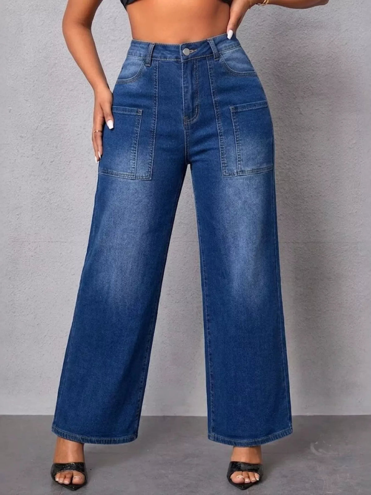 High-Waisted Wide Leg Jeans