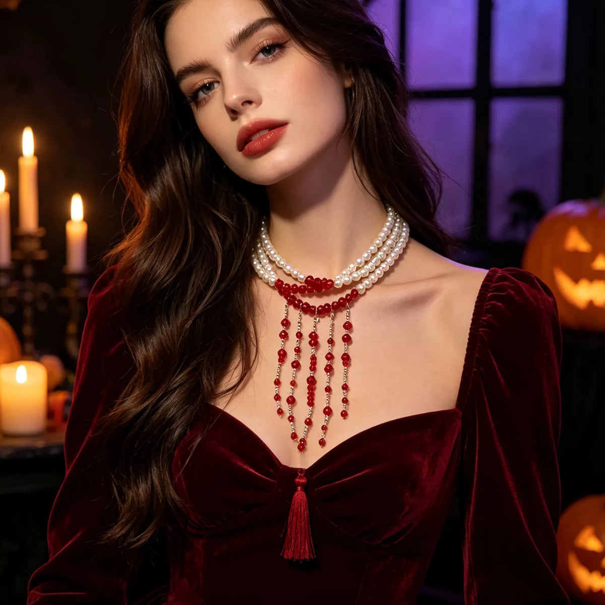 Gothic Multi-Layered Beaded Necklace - Lilixa.store