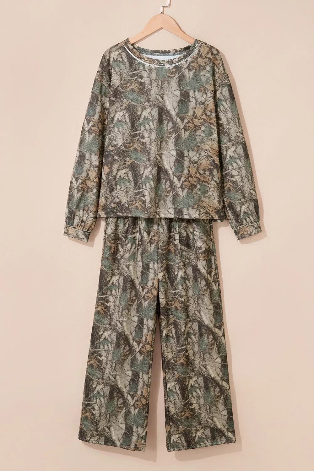 Abstract Print Long Sleeve Pant Set