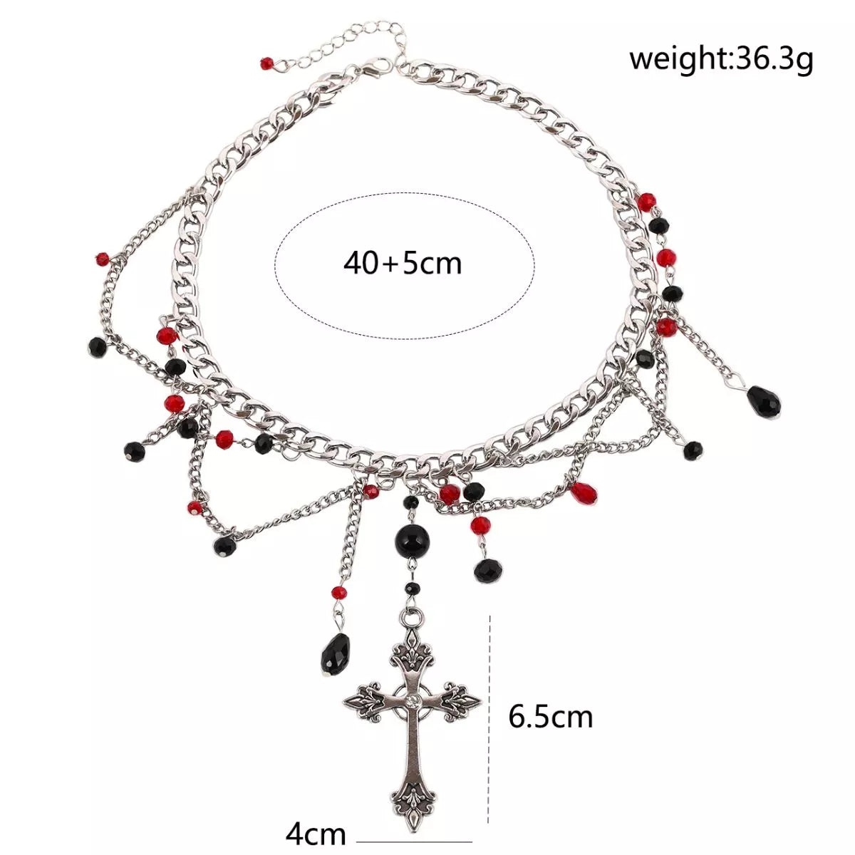 Gothic Cross Pendant Layered Necklace - Lilixa.store