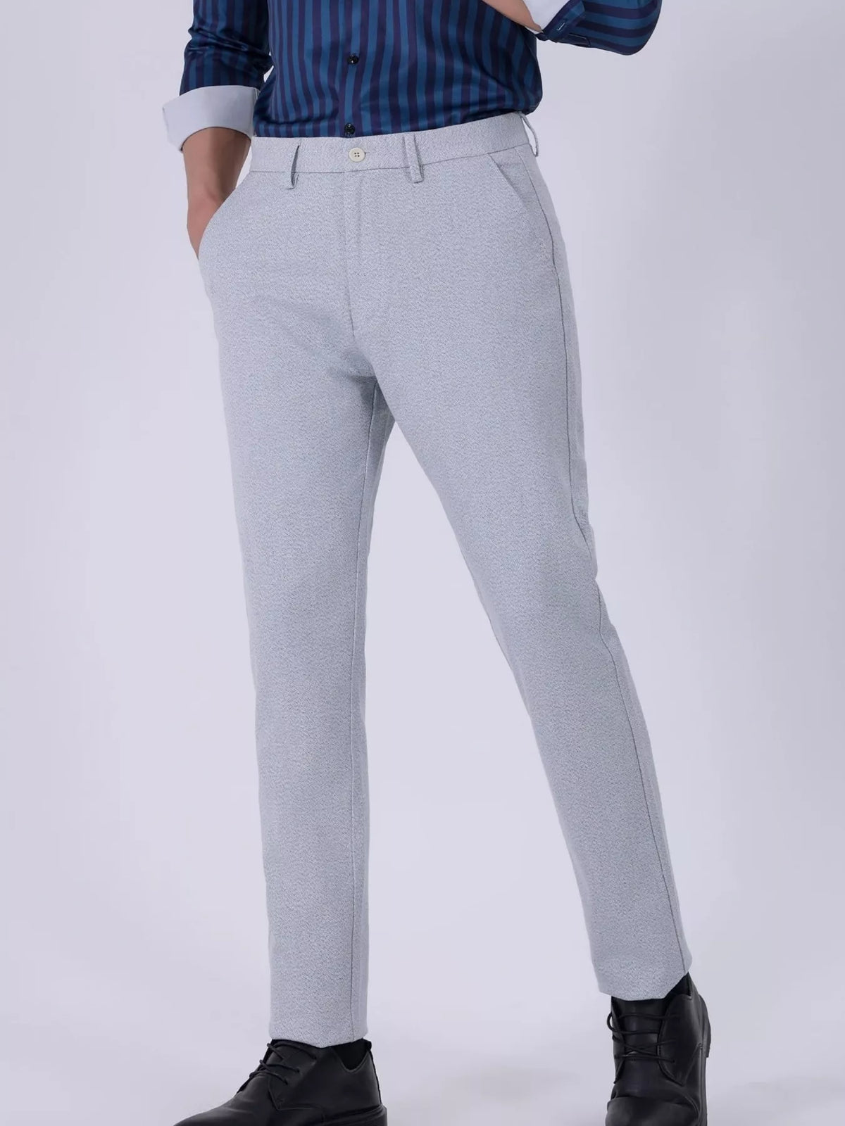 Men's Slim Fit Pants in Gray, view 2