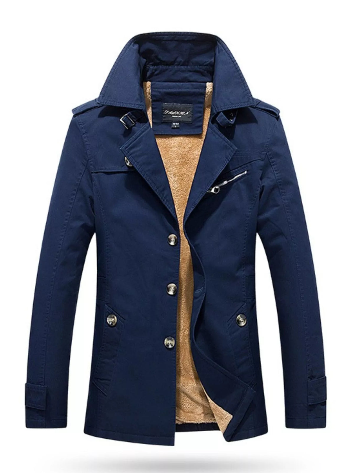 Men's Plus Size Button Up Long Sleeve Coat - Lilixa.store
