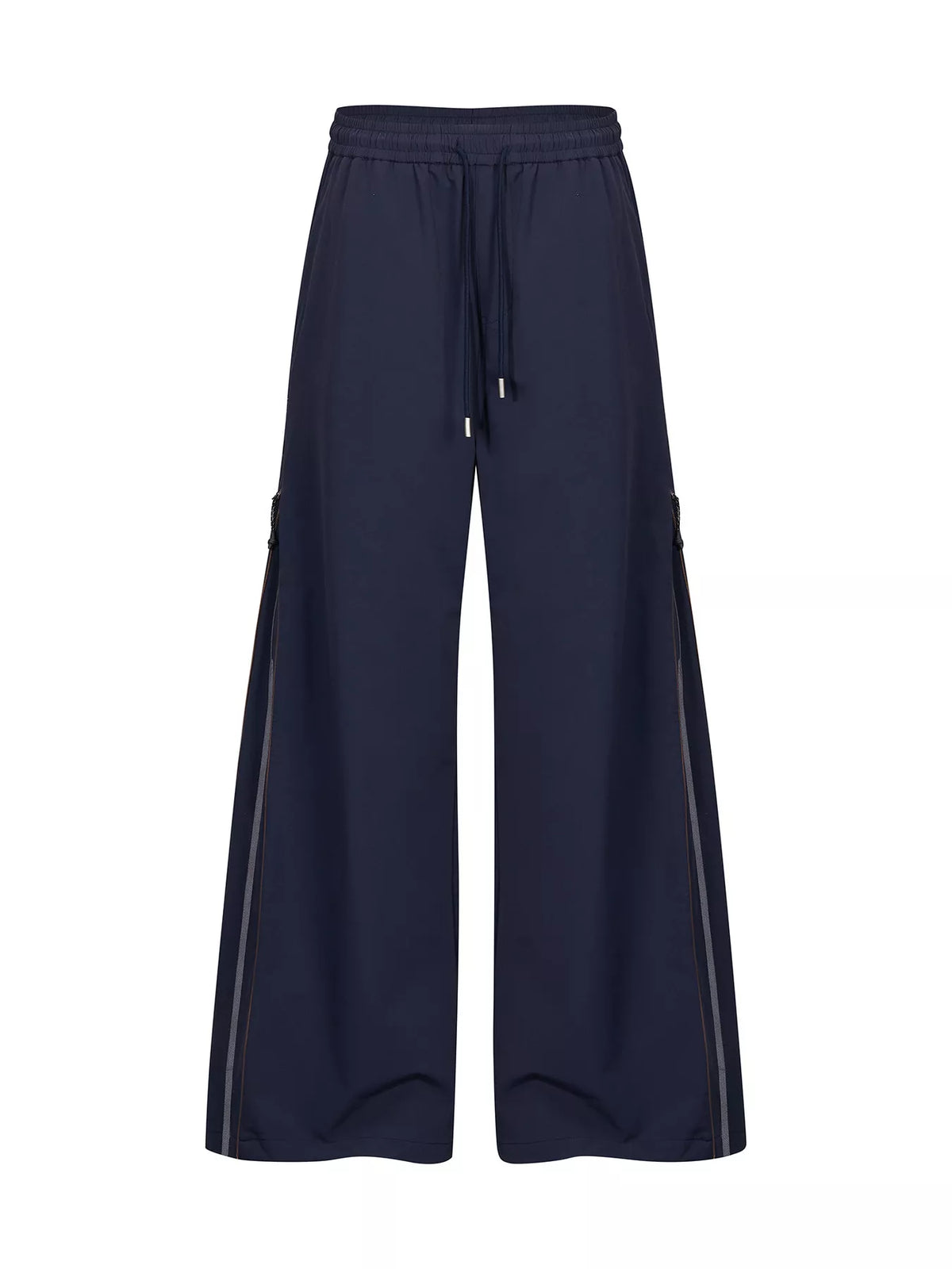 Men's High-Waisted Wide-Leg Pants with Side Stripe Detail