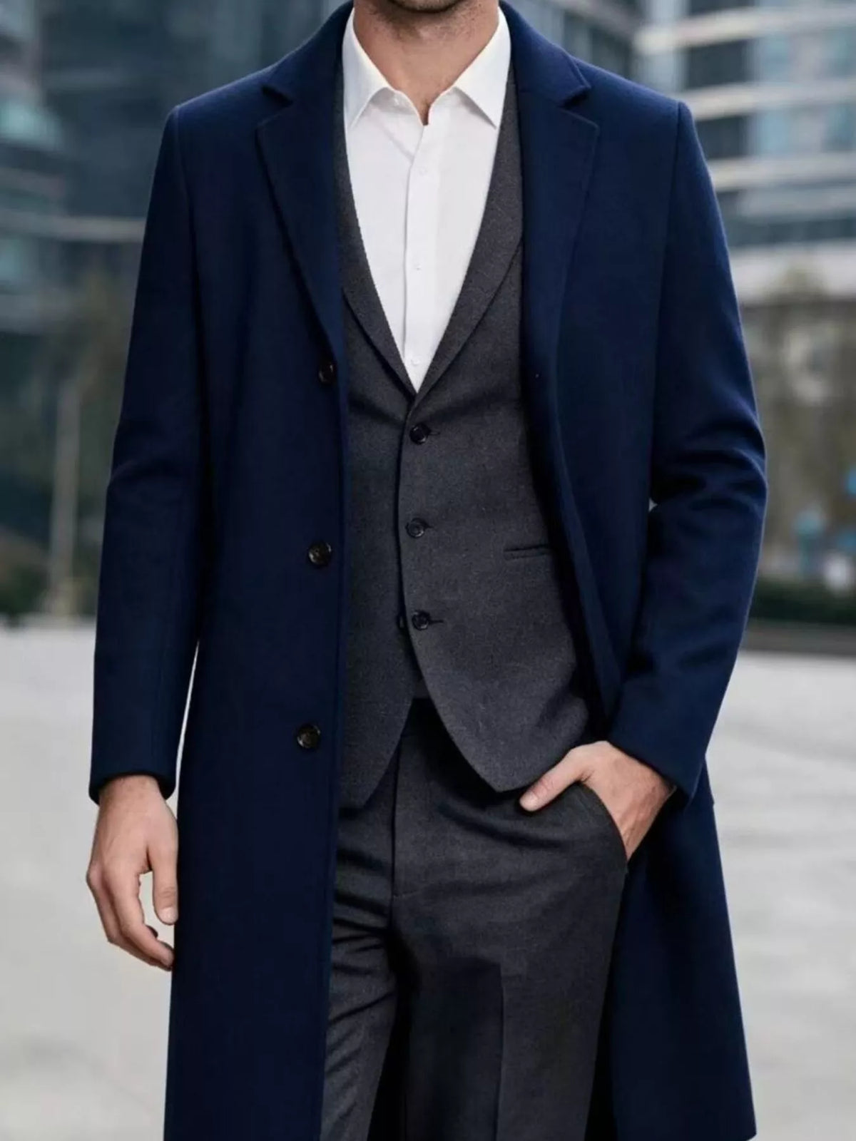 Men's Plus Size Slim-Fit Lapel Collar Overcoat - Lilixa.store