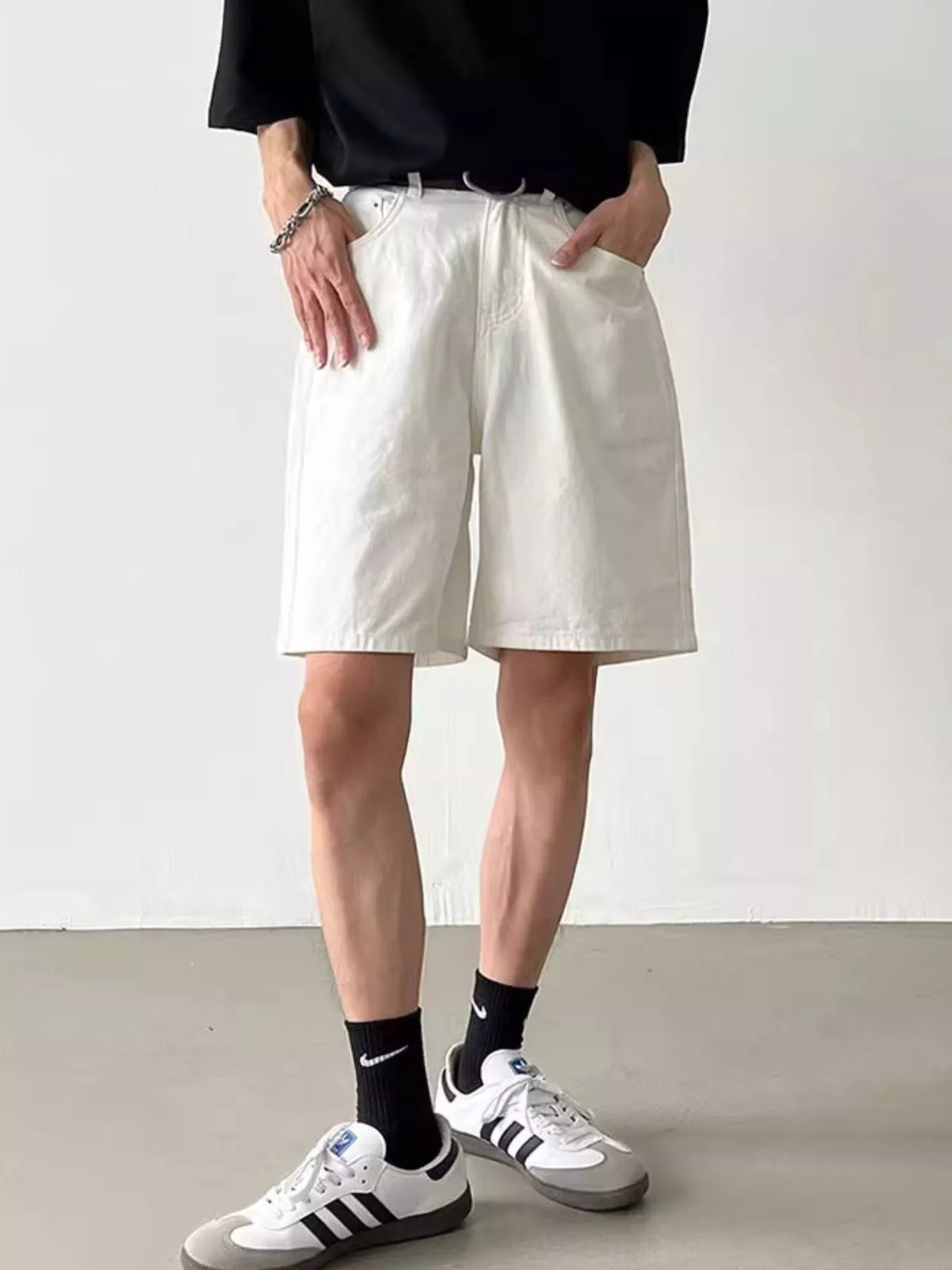 Men's Full Size Back Elastic Waistband Shorts Plus Size, view 5