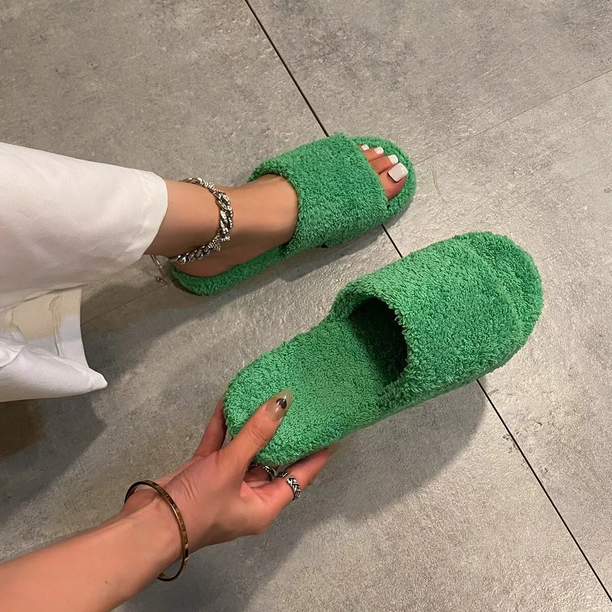 Open Toe Platform Slippers - Lilixa.store