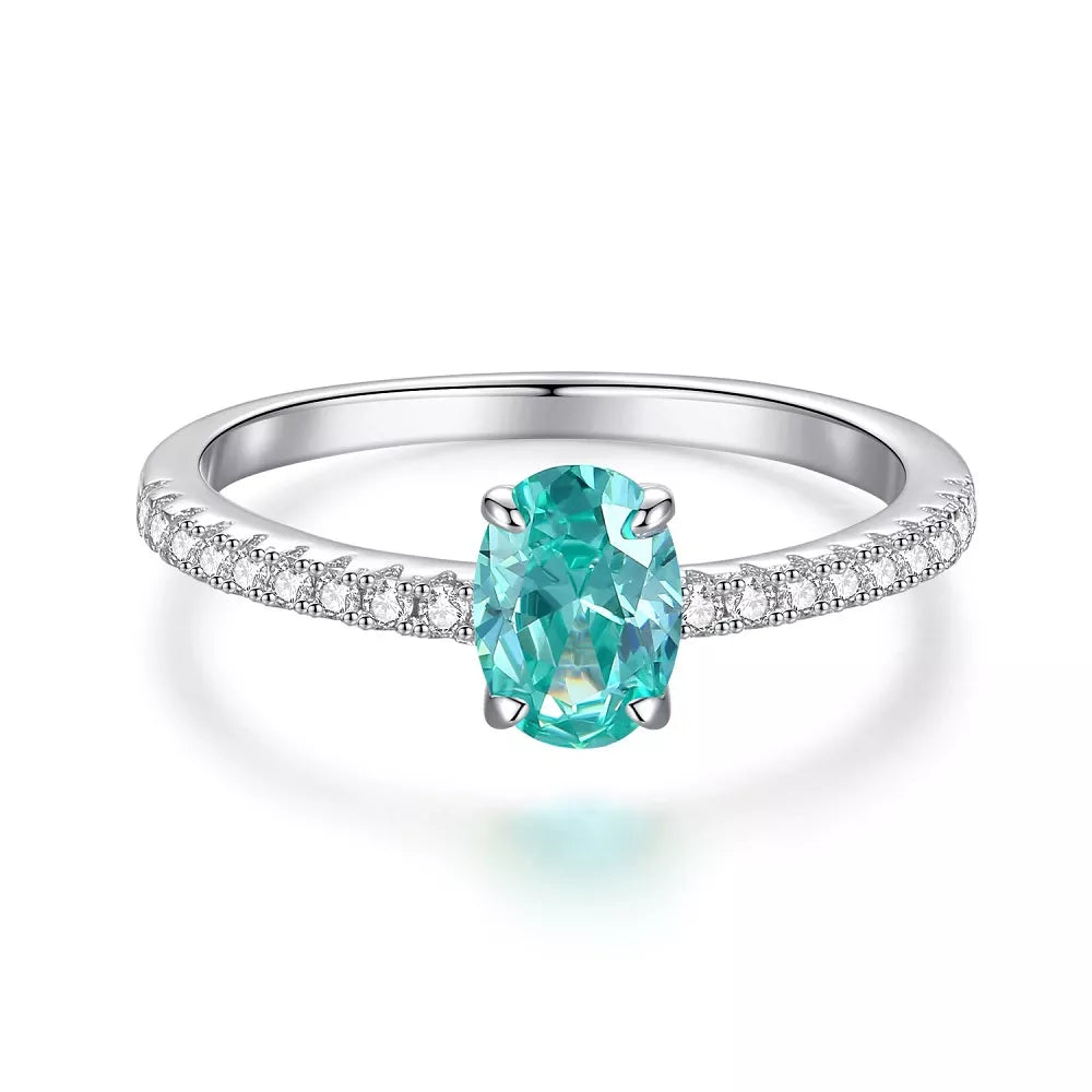 925 Sterling Silver Zircon Oval Ring - Lilixa.store