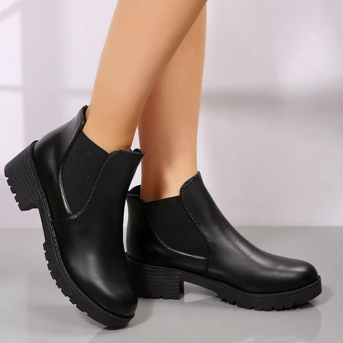 Round Toe Block Heels Boots - Lilixa.store