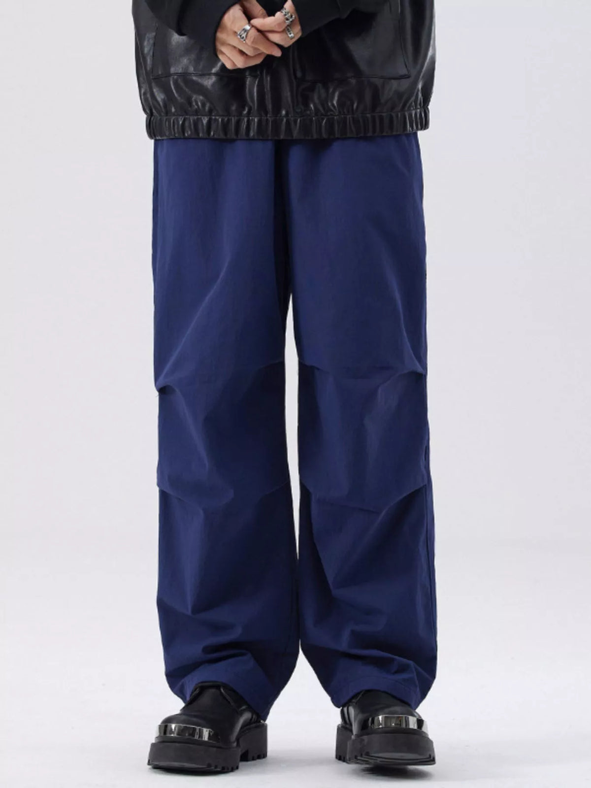Men's Full Size Loose Fit Cargo Pants Plus Size in Navy Blue