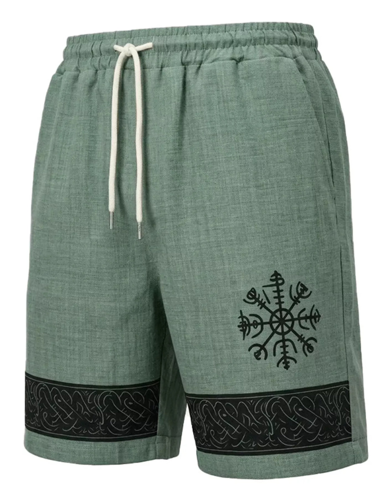 Men's Full Size Linen Blend Drawstring Shorts Plus Size