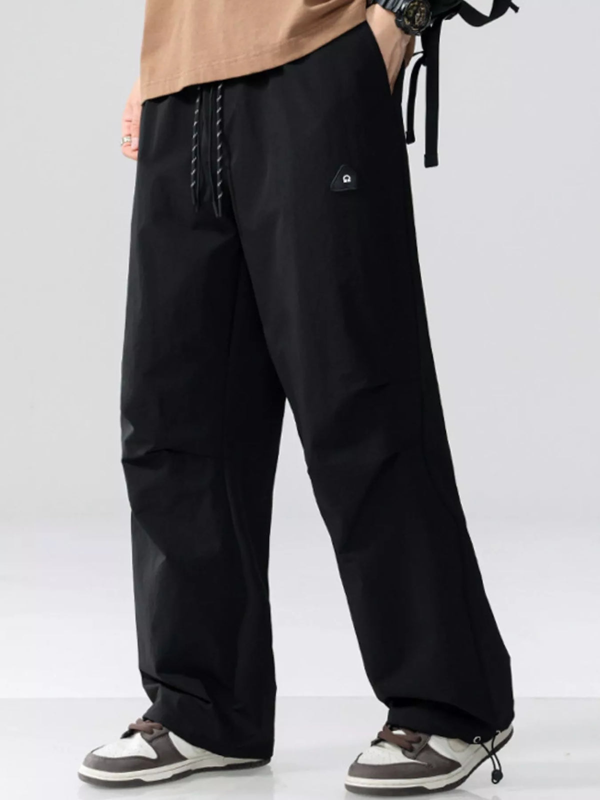 Men's Plus Size Drawstring Wide Leg Pants, view 5