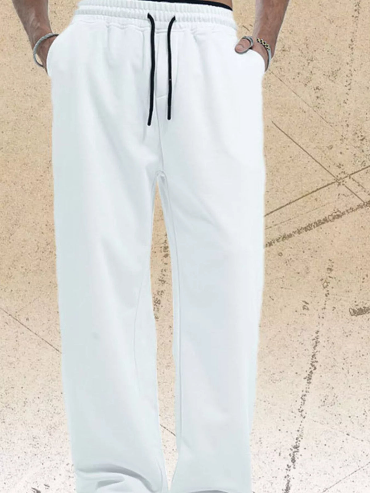 Men's Drawstring Wide Leg Pants