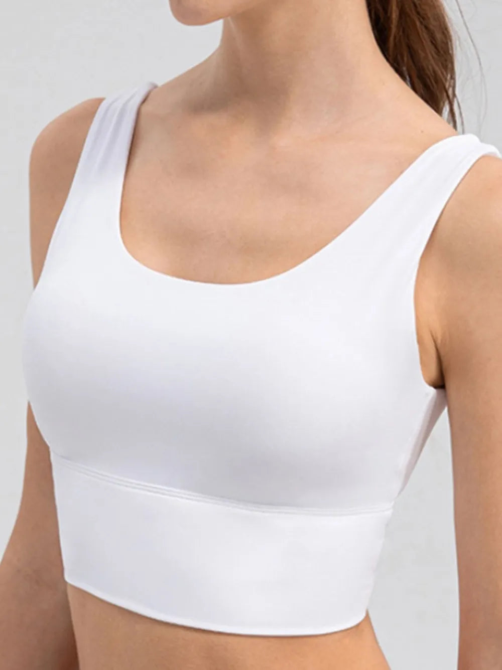 Scoop Neck Wide Strap Active Tank - Lilixa.store