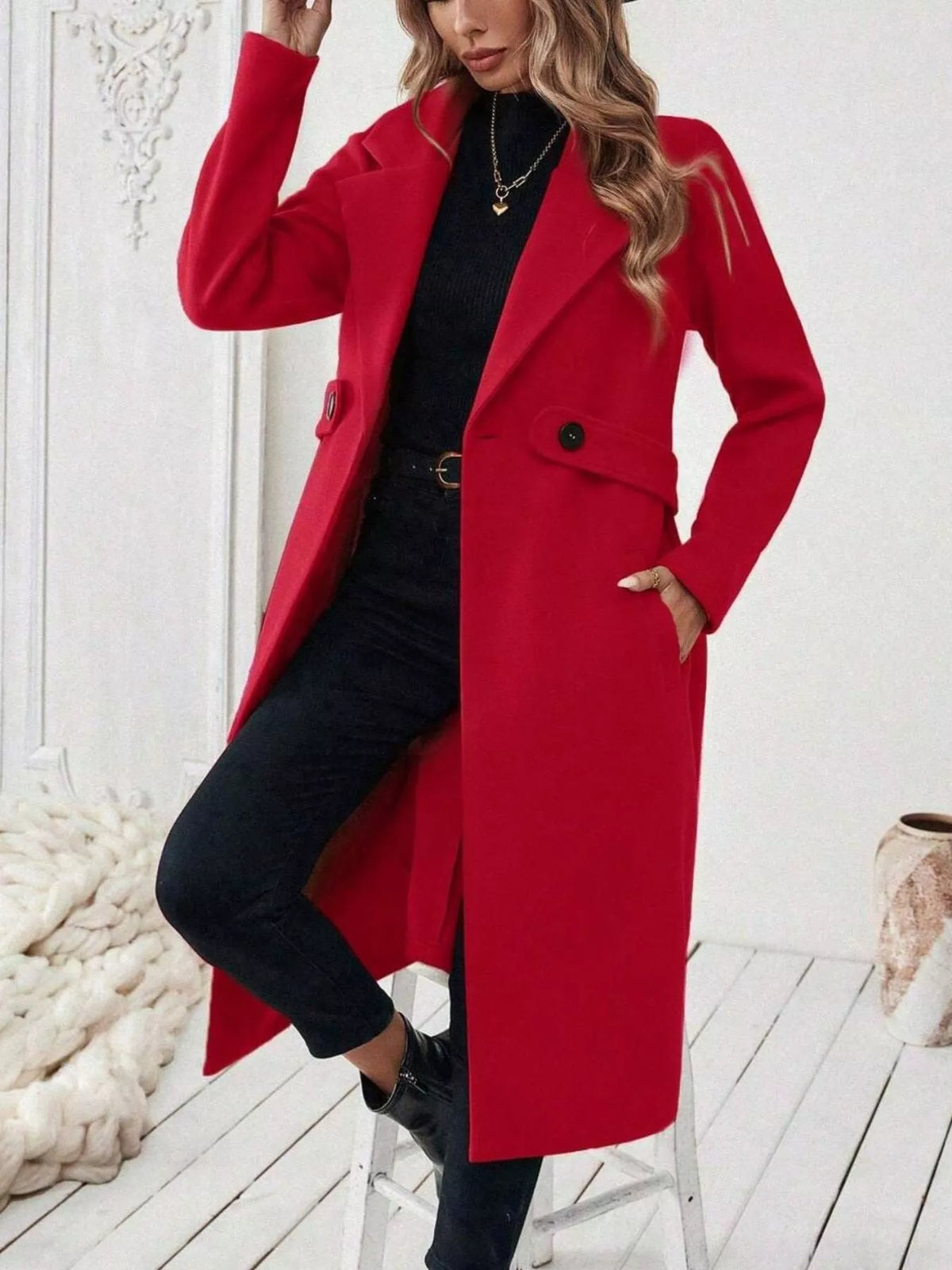 Single-Button Longline Coat