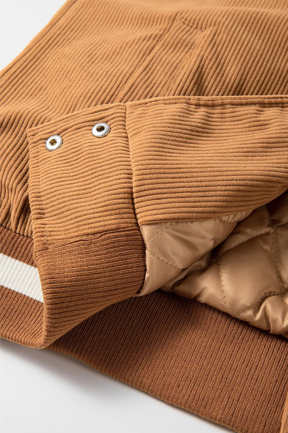 Contrast Baseball Collar Snap Down Long Sleeve Jacket, view 19