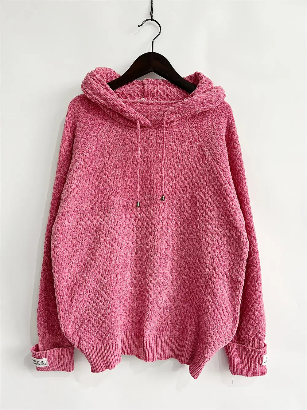 Drawstring Long Sleeve Hooded Sweater, view 2