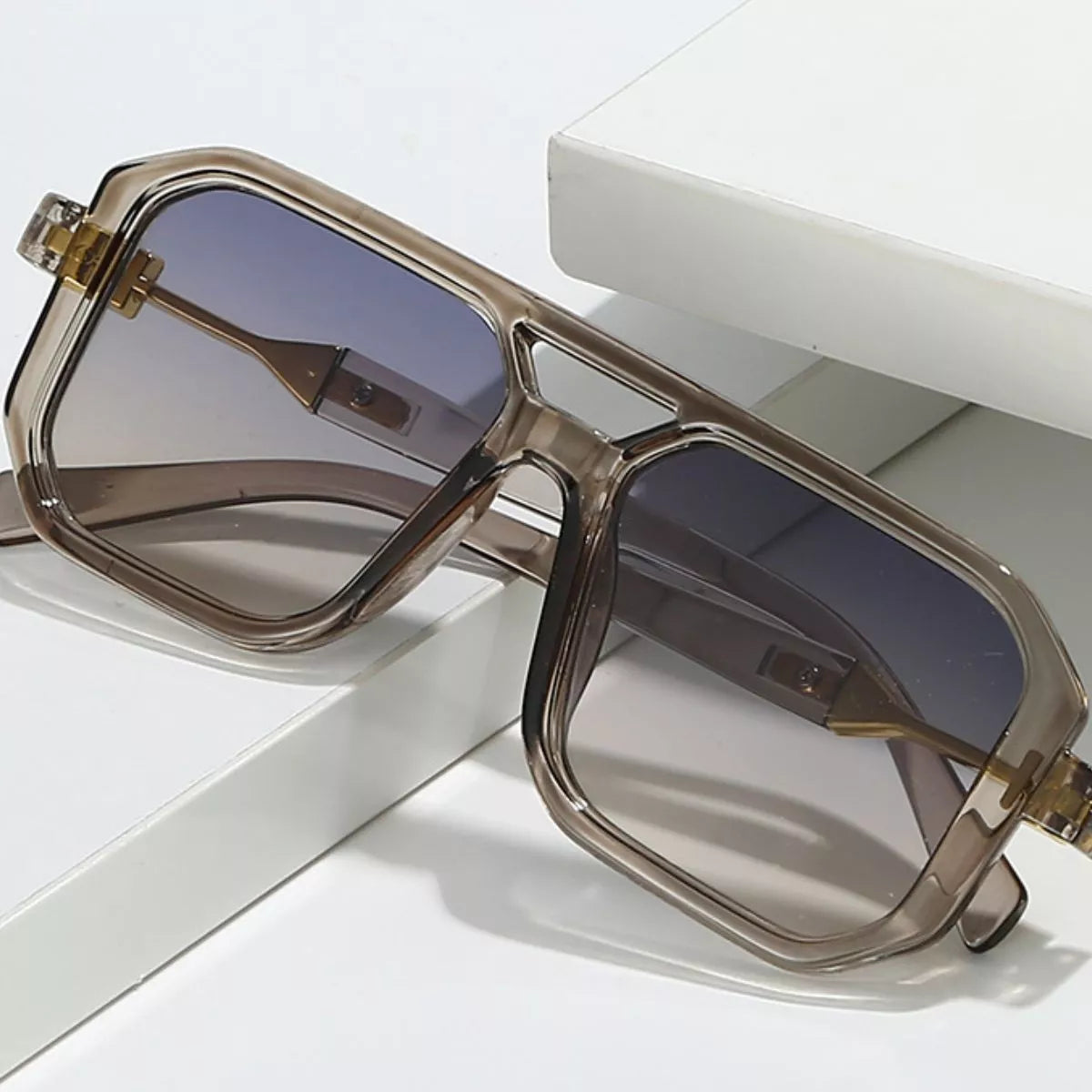 Oversized Square Sunglasses with Gradient Lenses - Lilixa.store