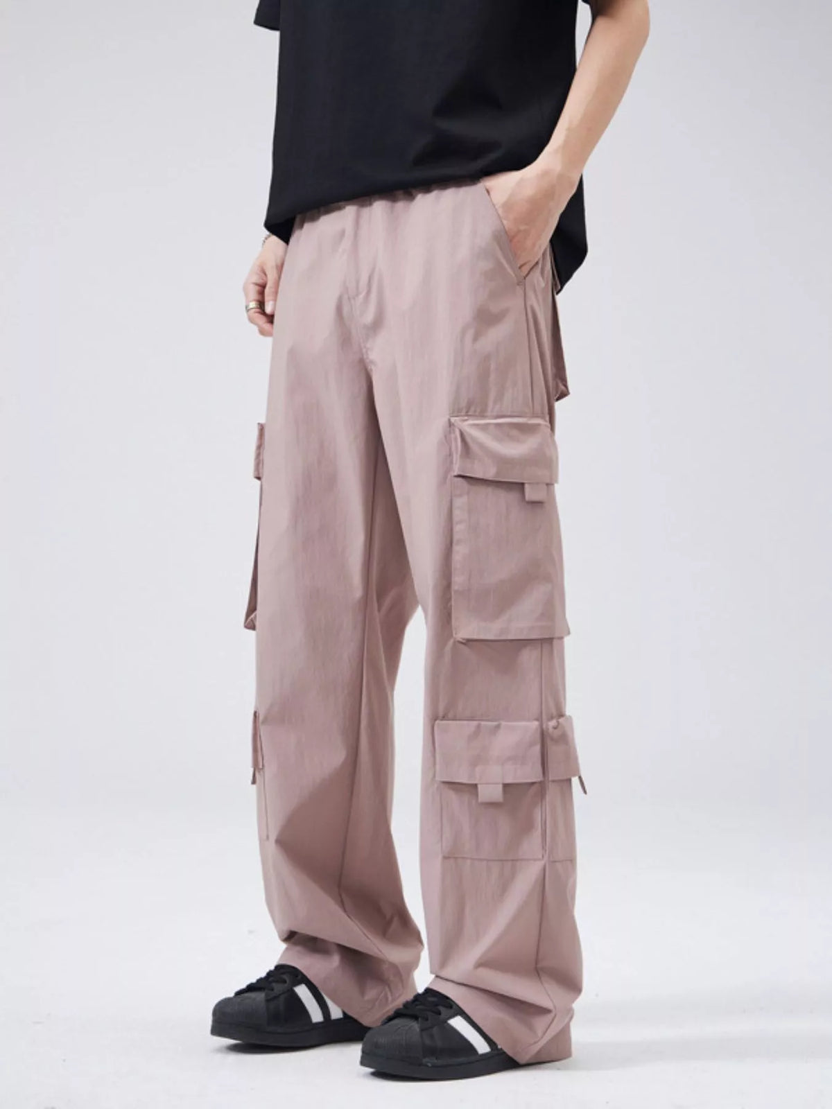 Men's Full Size Wide Leg Cargo Pants Plus Size, view 3