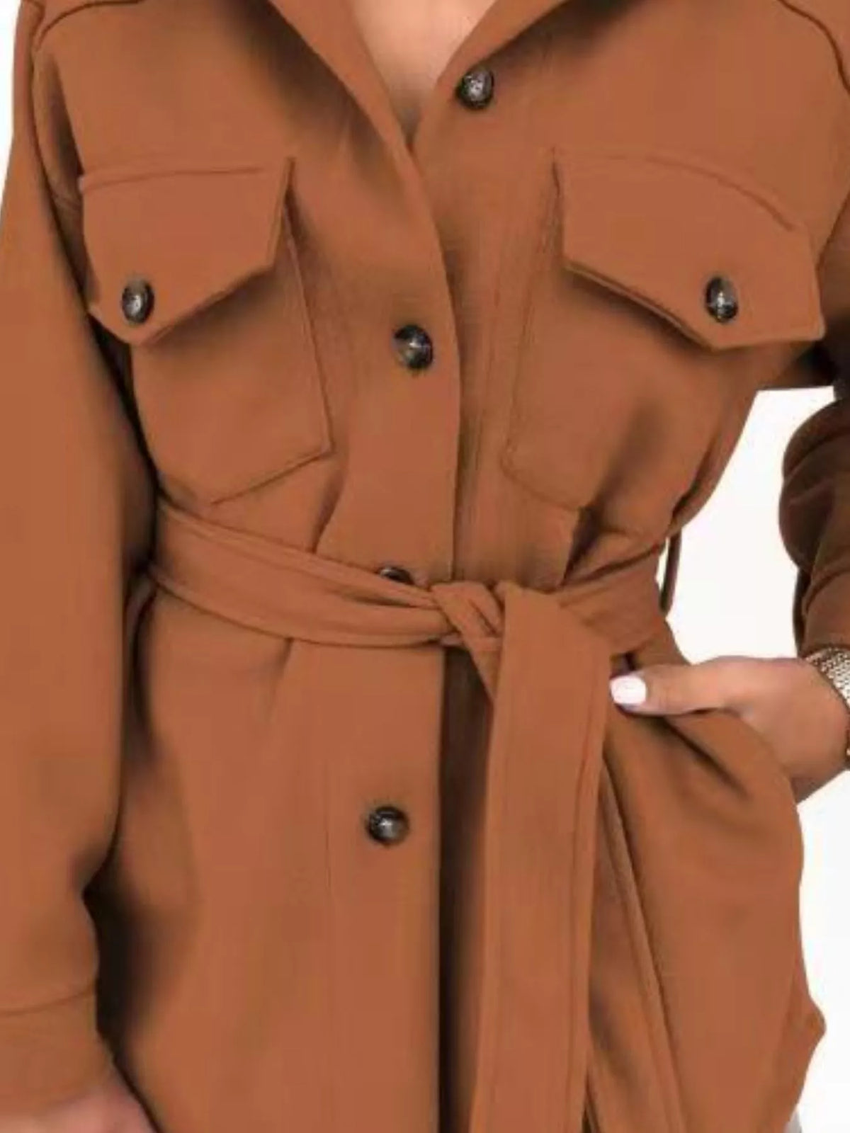 Button-Down Tie Waist Coat, view 9